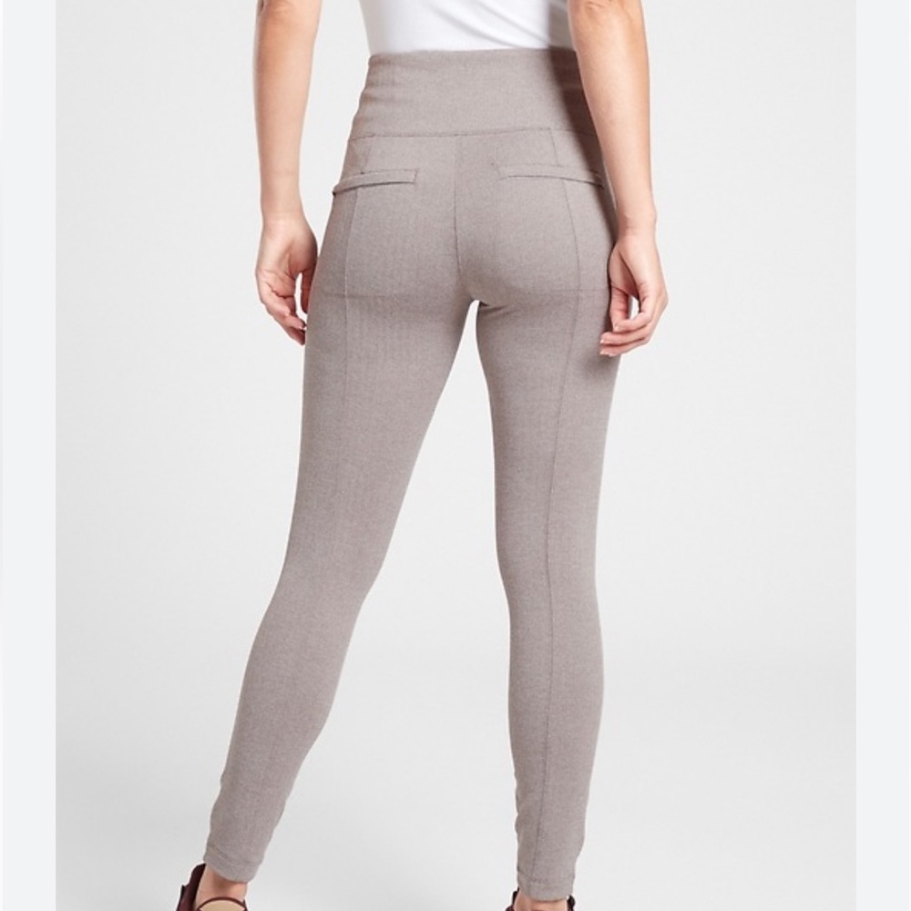 Athleta Delancey Herringbone Tight Grey Texture Size XS Back zipper pockets. - Picture 2 of 11